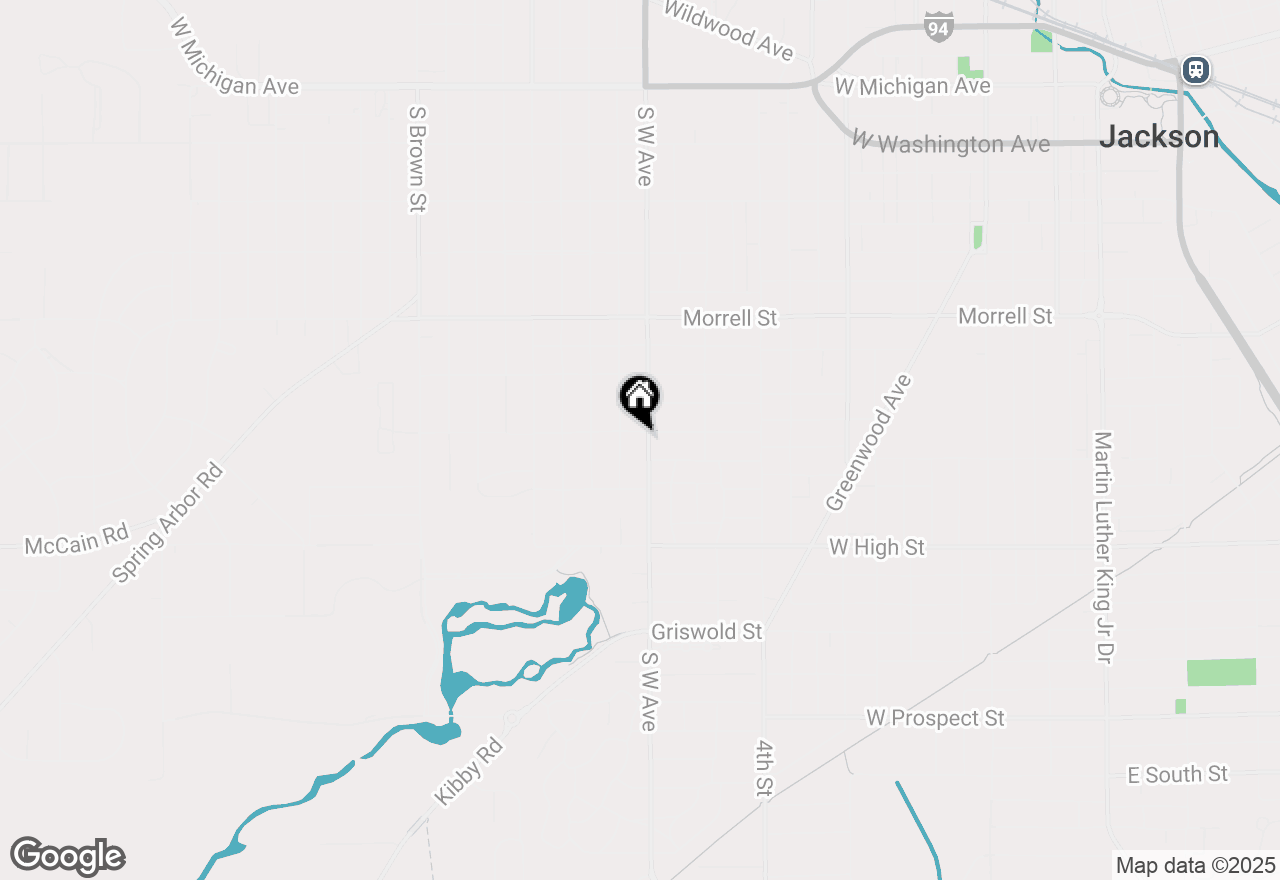 Map of 1102 S West Avenue, Jackson, MI 49203