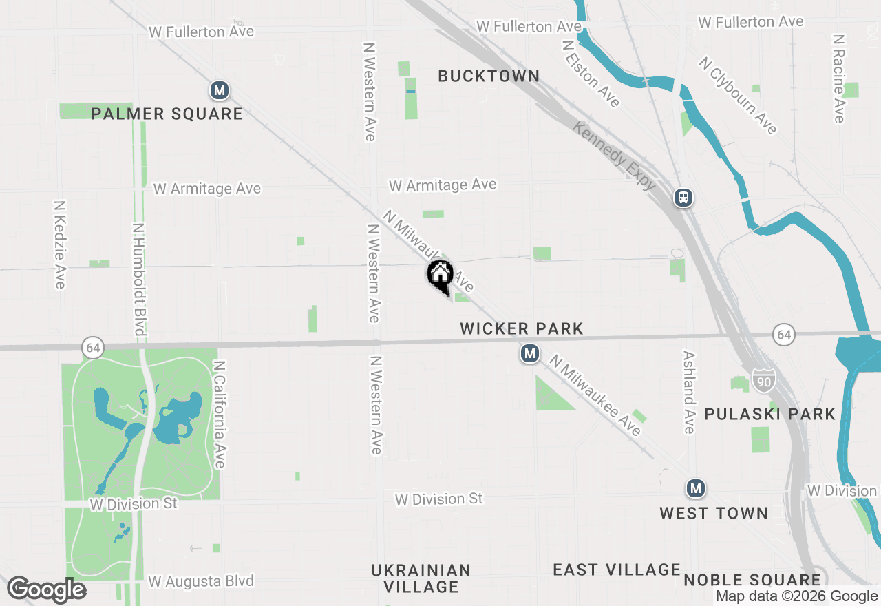 Map of 1661 N Bell Avenue #2, Chicago, IL 60647