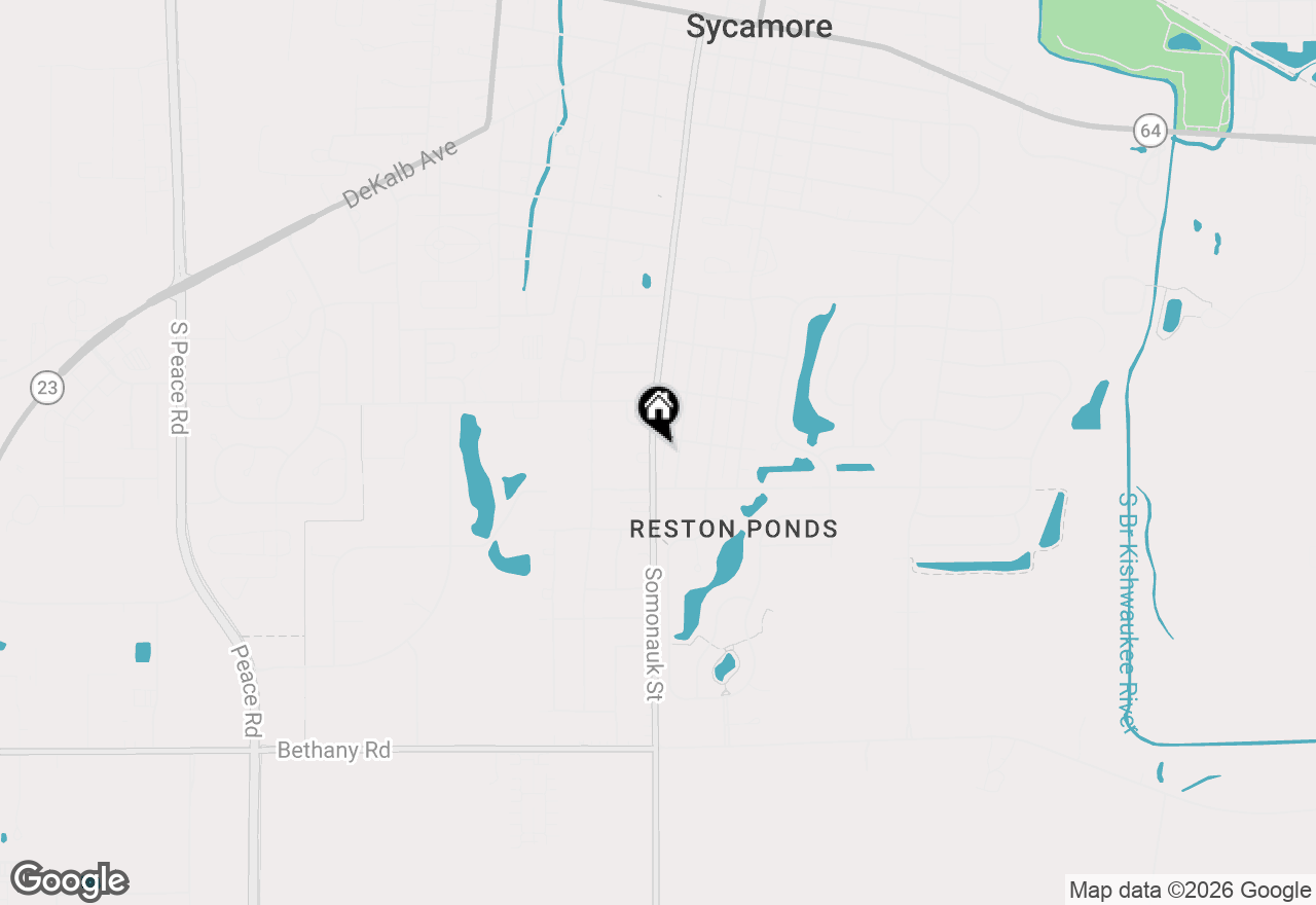 Map of 1222 S Somonauk Street, Sycamore, IL 60178