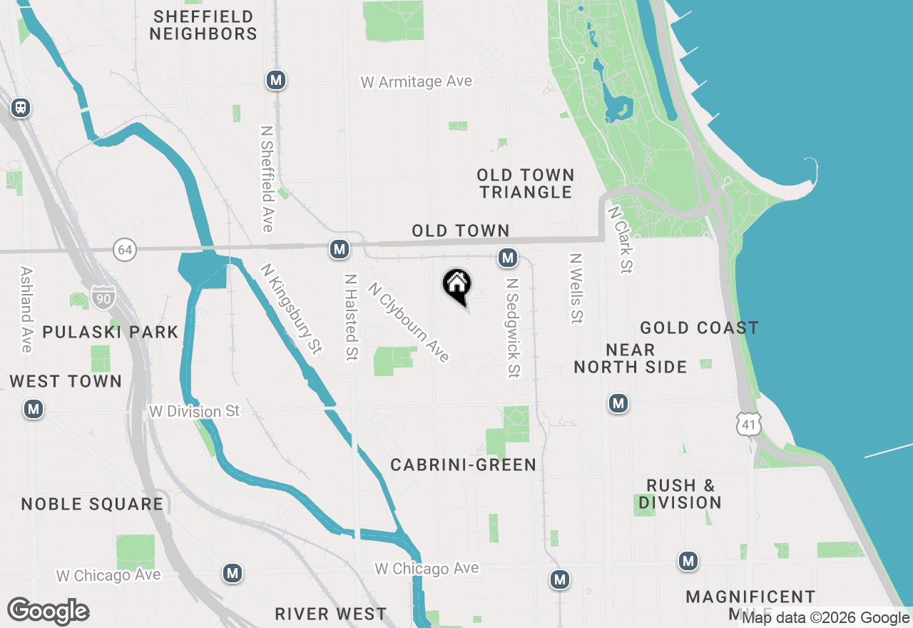 Map of 1407 N Mohawk Street #1, Chicago, IL 60610