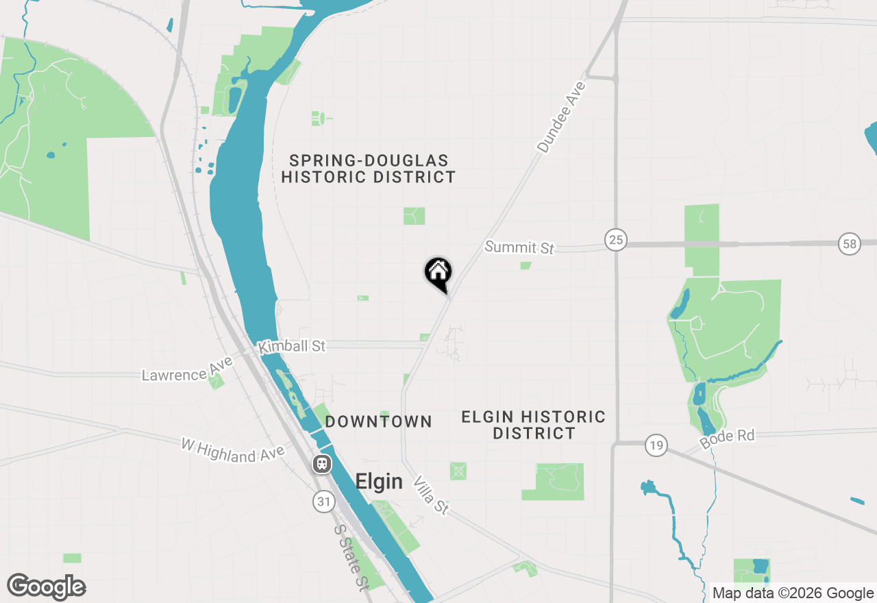 Map of 327 Ann Street, Elgin, IL 60120
