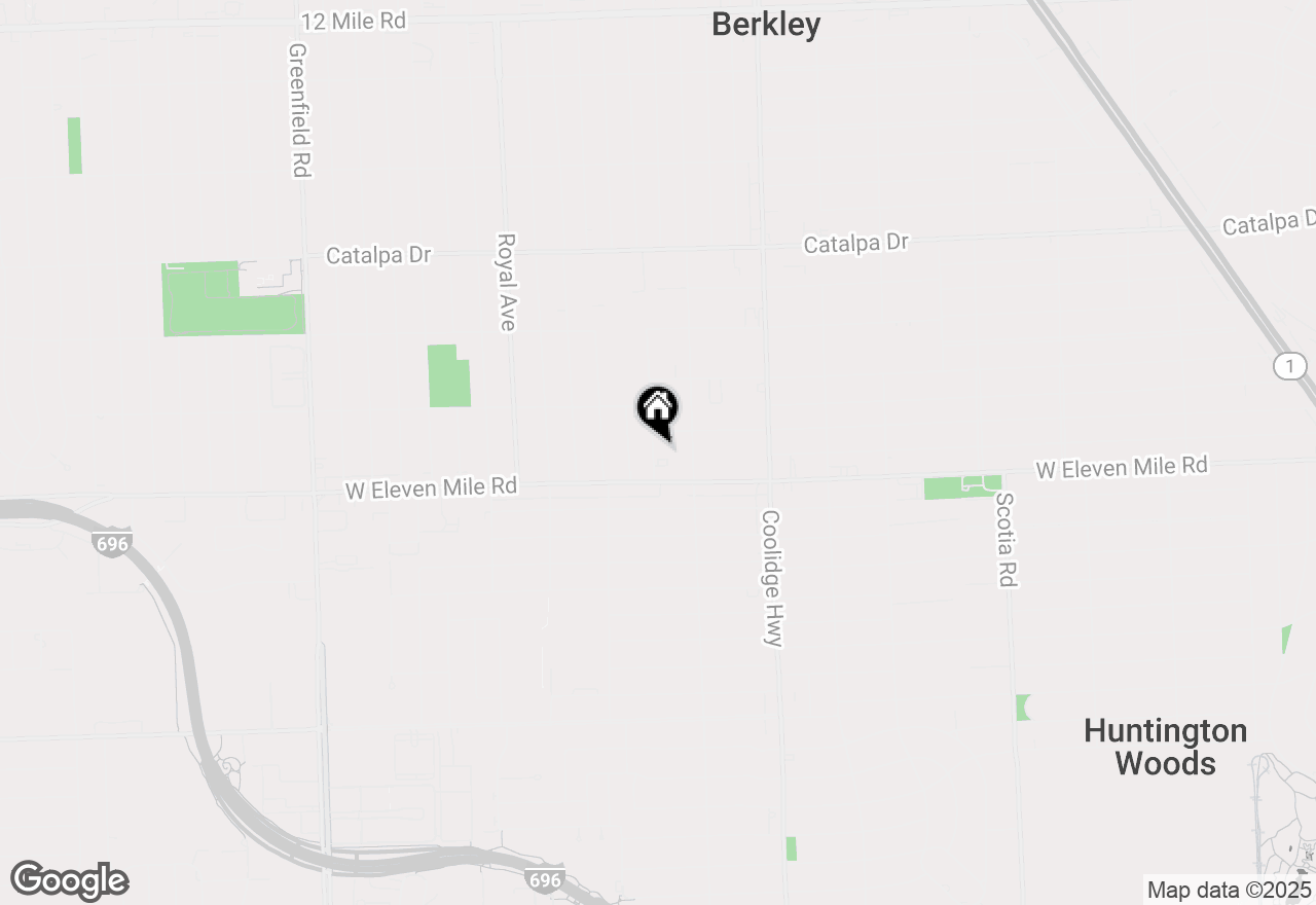 Map of 1820 Robina Avenue, Berkley, MI 48072