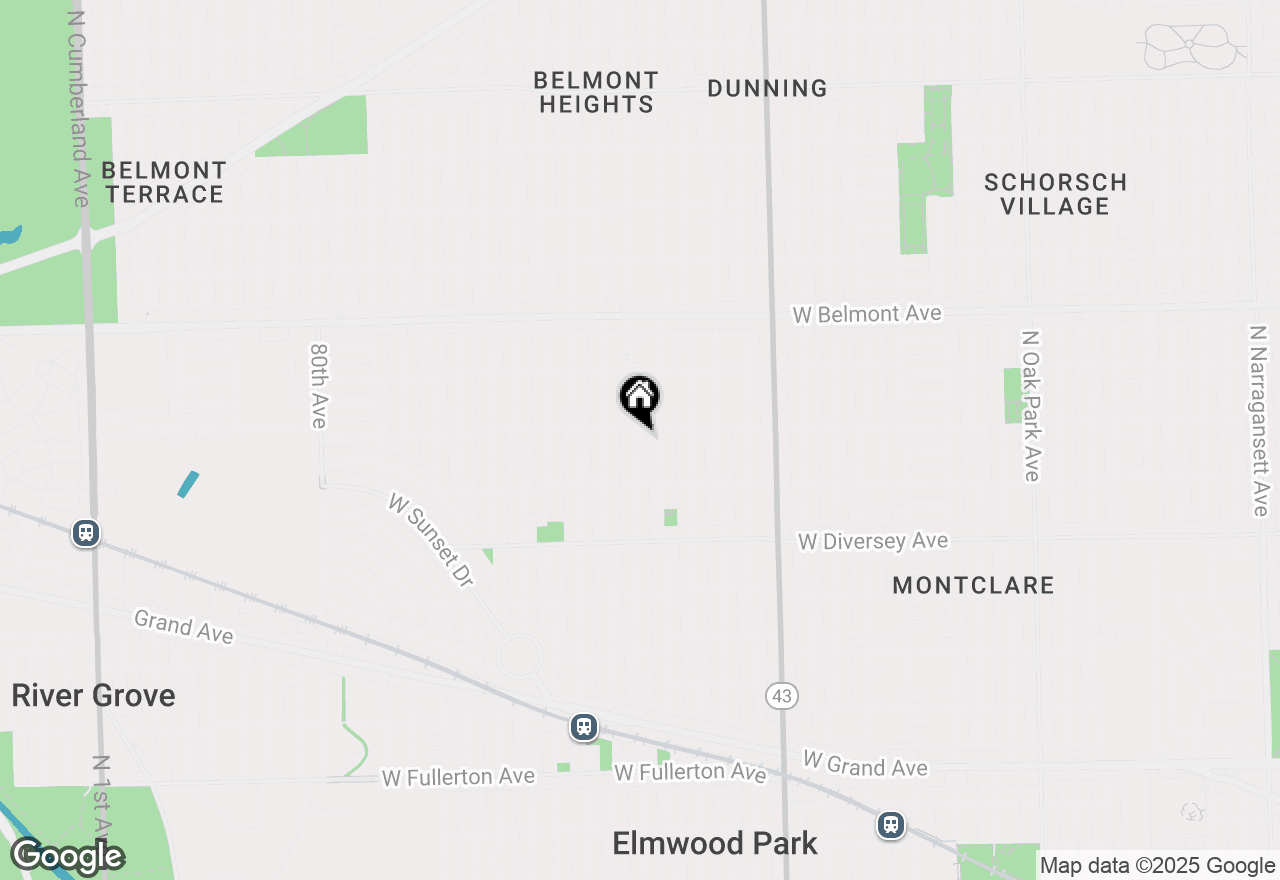 Map of 2939 N 74th Court, Elmwood Park, IL 60707