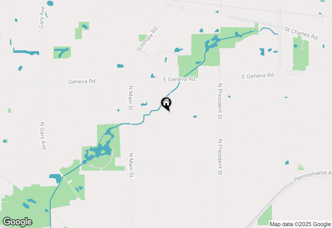 Map of 405 Turf Lane, Wheaton, IL 60187