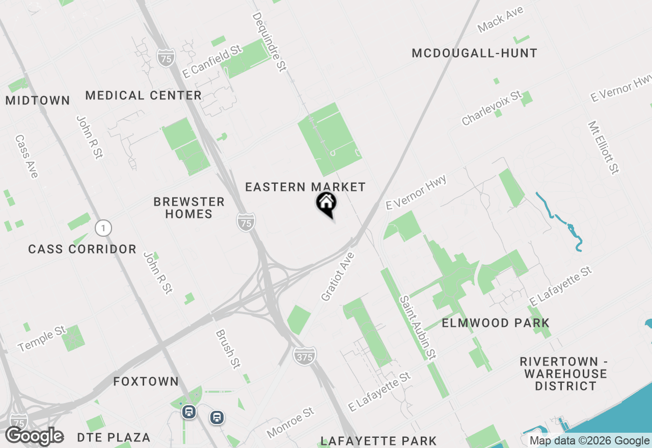 Map of 2614 Riopelle Street #1, Detroit, MI 48207