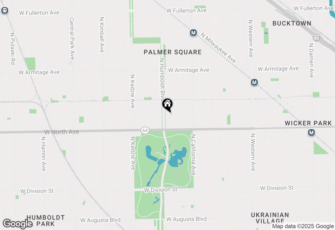 Map of 1659 N Humboldt Boulevard #1F, Chicago, IL 60647