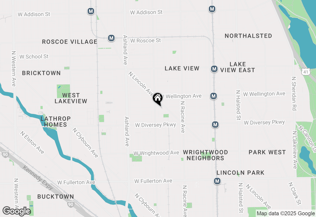 Map of 1348 W George Street #T, Chicago, IL 60657