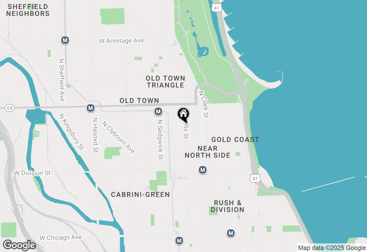 Map of 1440 N Wells Street #H, Chicago, IL 60610