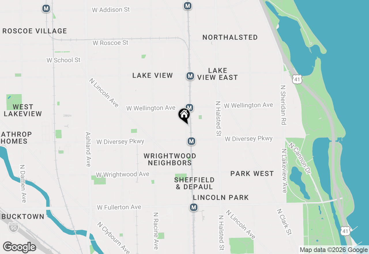 Map of 2848 N Sheffield Avenue #2S, Chicago, IL 60657
