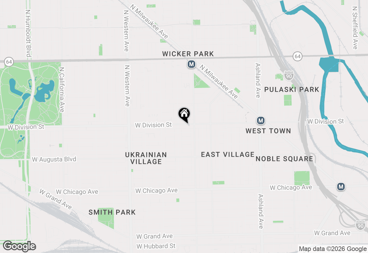 Map of 2037 W Division Street #PH, Chicago, IL 60622