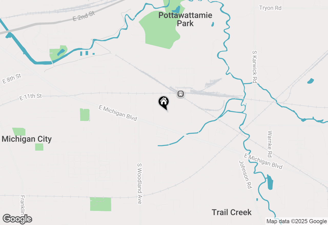 Map of 205 N Ashland Avenue, Michigan City, IN 46360