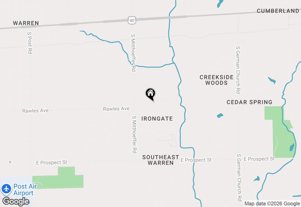 Map of 10108 Caprock Canyon Drive, Indianapolis, IN 46229