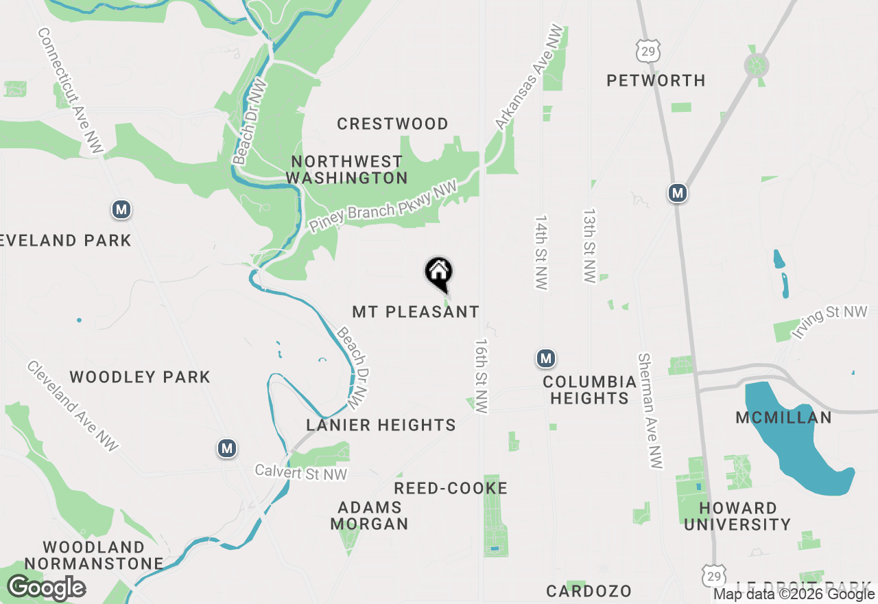 Map of 1705 Lamont Street Nw, Washington, DC 20010