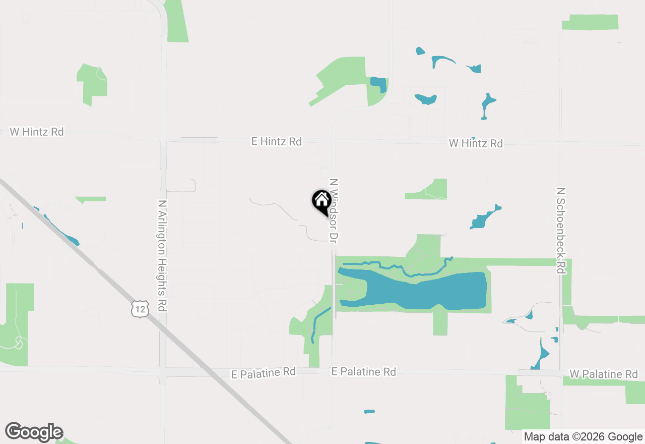 Map of 1309 E Brookwood Drive, Arlington Heights, IL 60004