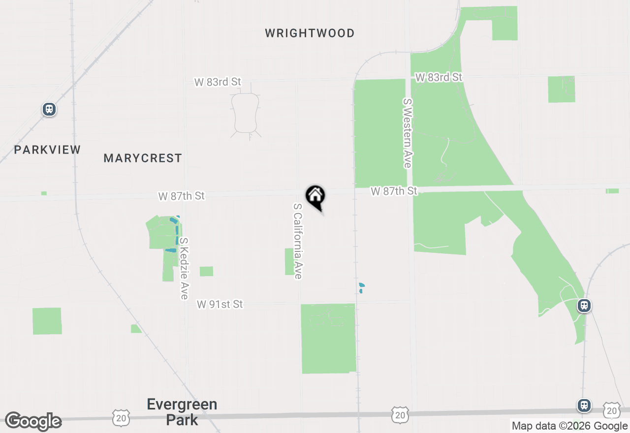 Map of 8755 S Fairfield Avenue, Evergreen Park, IL 60805