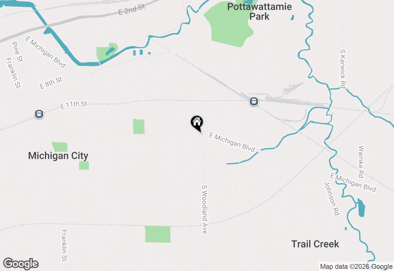 Map of 118 Dewey Street, Michigan City, IN 46360