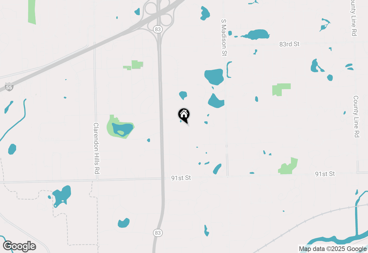 Map of 16W154 Hillside Lane, Burr Ridge, IL 60527