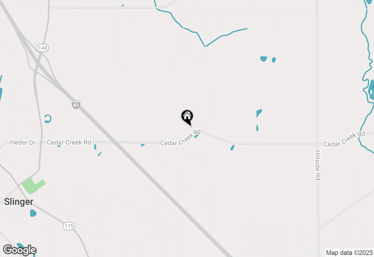 Map of 4480 Cedar Creek Rd, Slinger, WI 53086