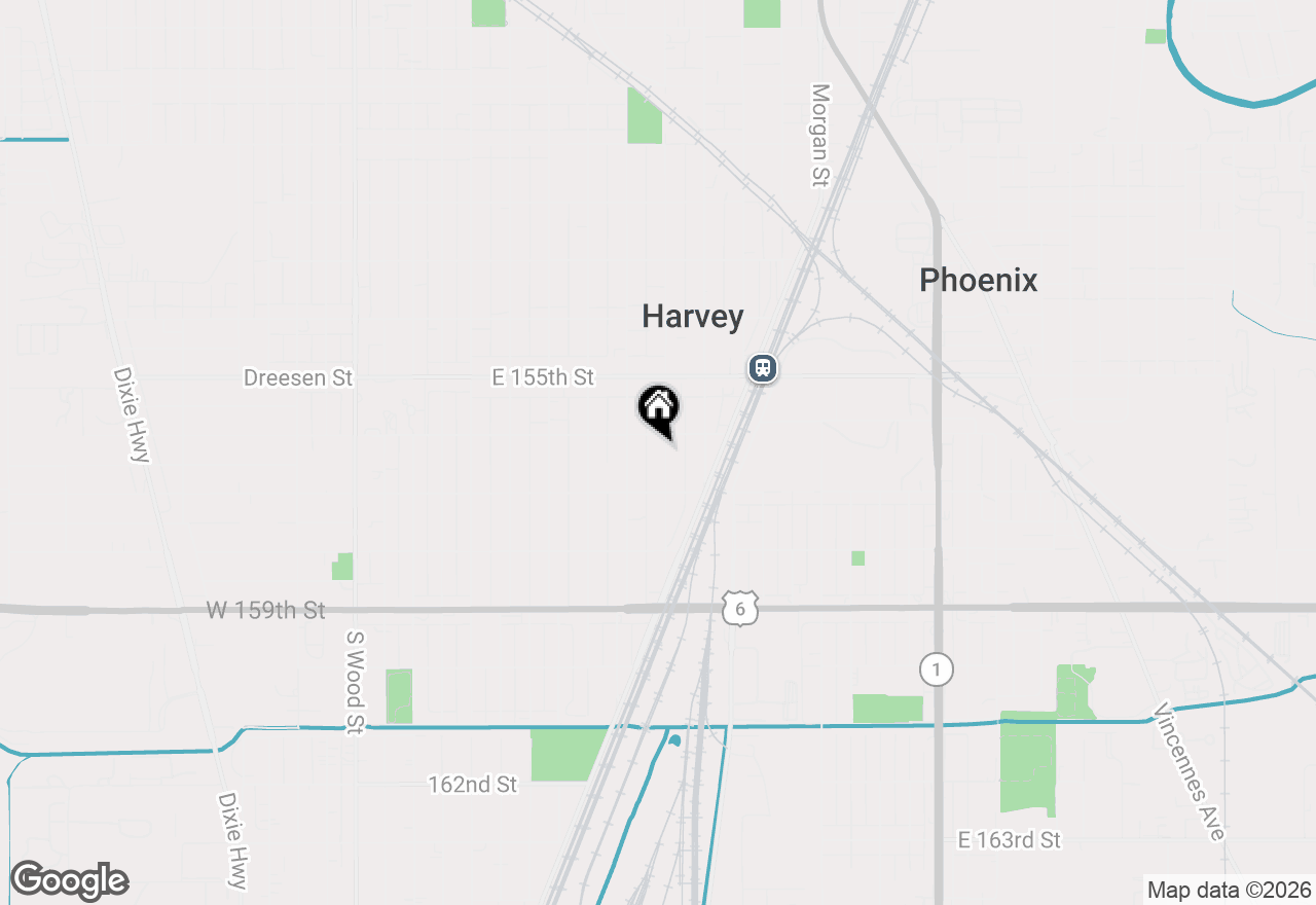 Map of 15612 Turlington Avenue, Harvey, IL 60426