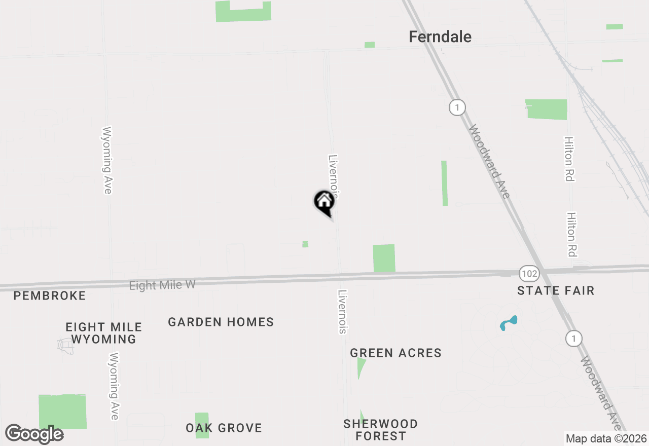Map of 510 Stratford Road, Ferndale, MI 48220