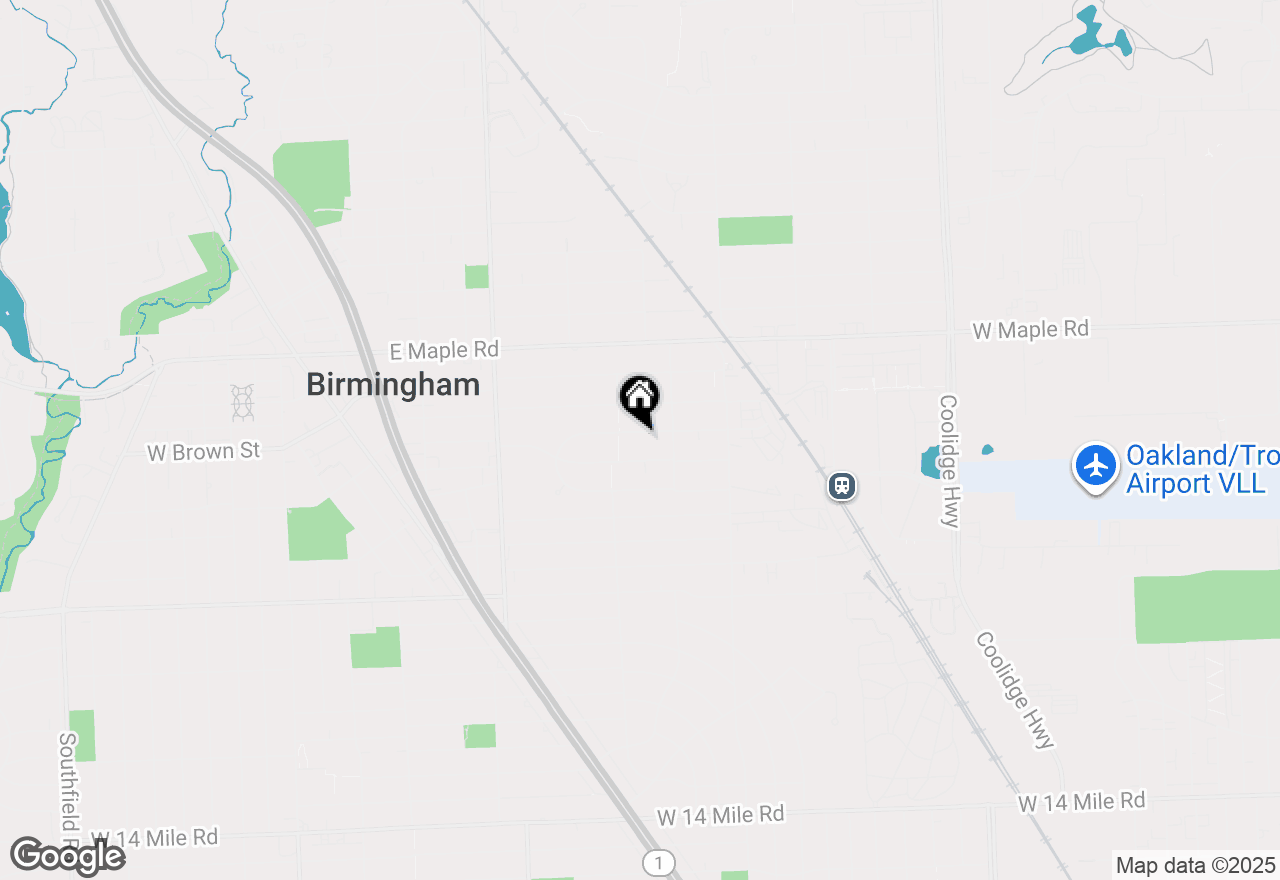 Map of 1696 Hazel Street, Birmingham, MI 48009