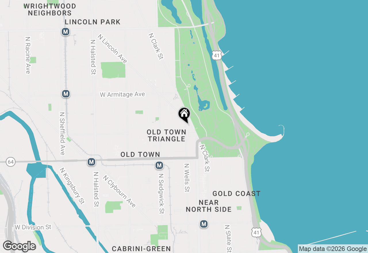 Map of 1760 N Wells Street #2D, Chicago, IL 60614