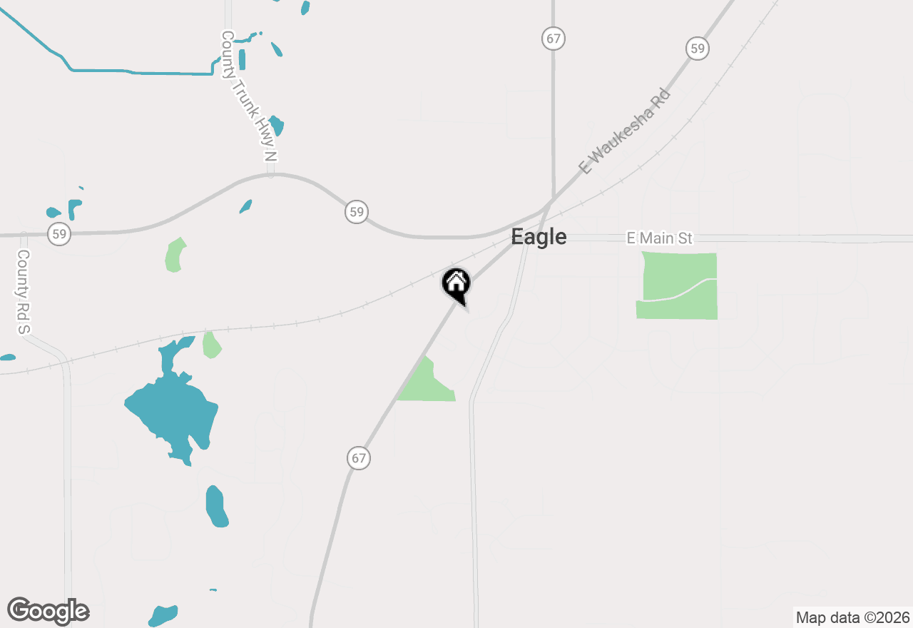 Map of 408 Elkhorn Rd, Eagle, WI 53119