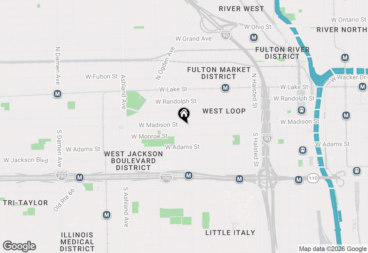 Map of 1219 W Madison Street #PH, Chicago, IL 60607