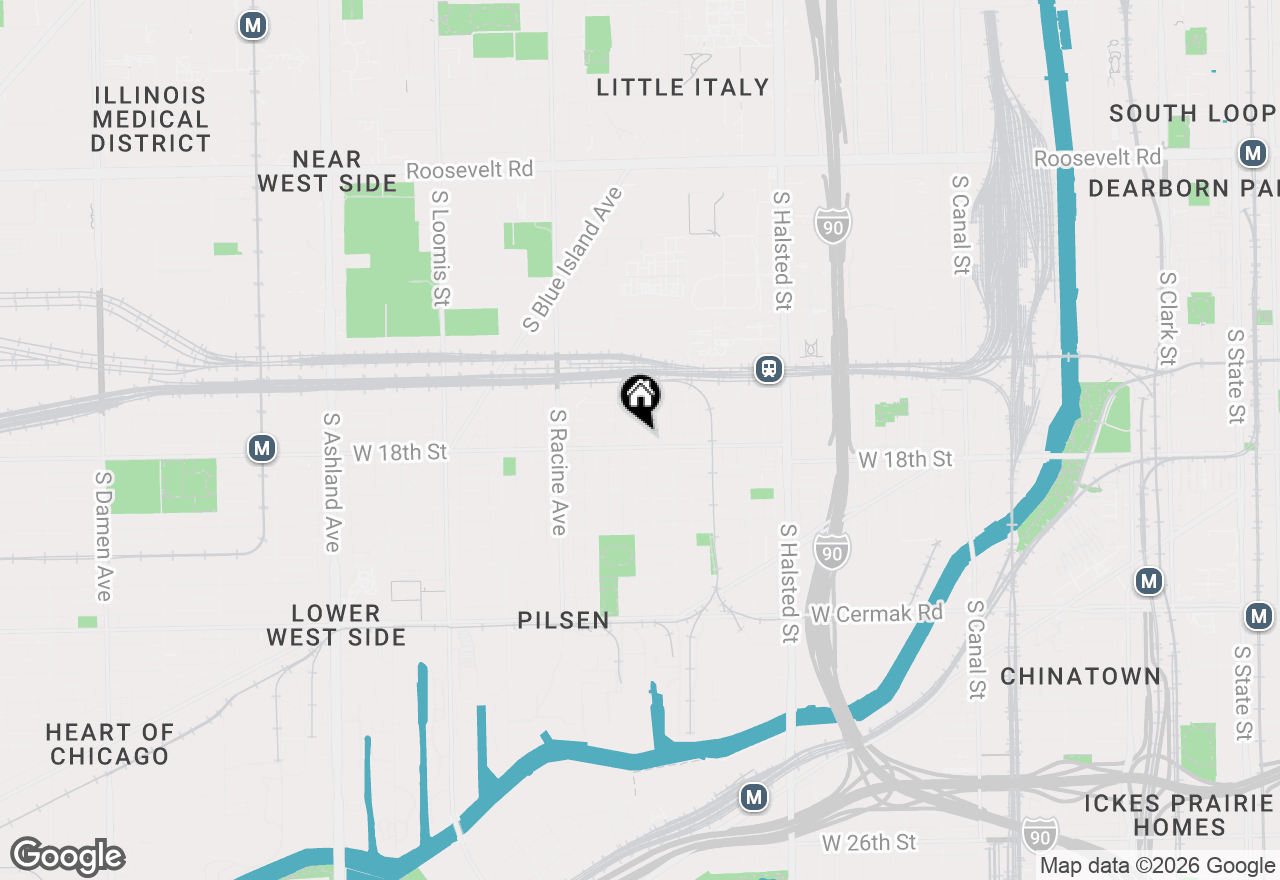 Map of 1036 W 18th Street, Chicago, IL 60608