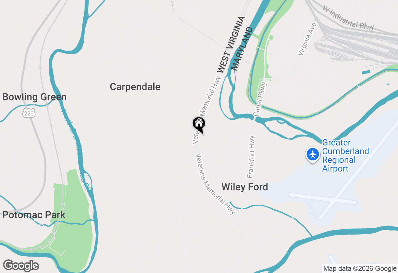Map of  Veterans Memorial Highway, Ridgeley, WV 26753