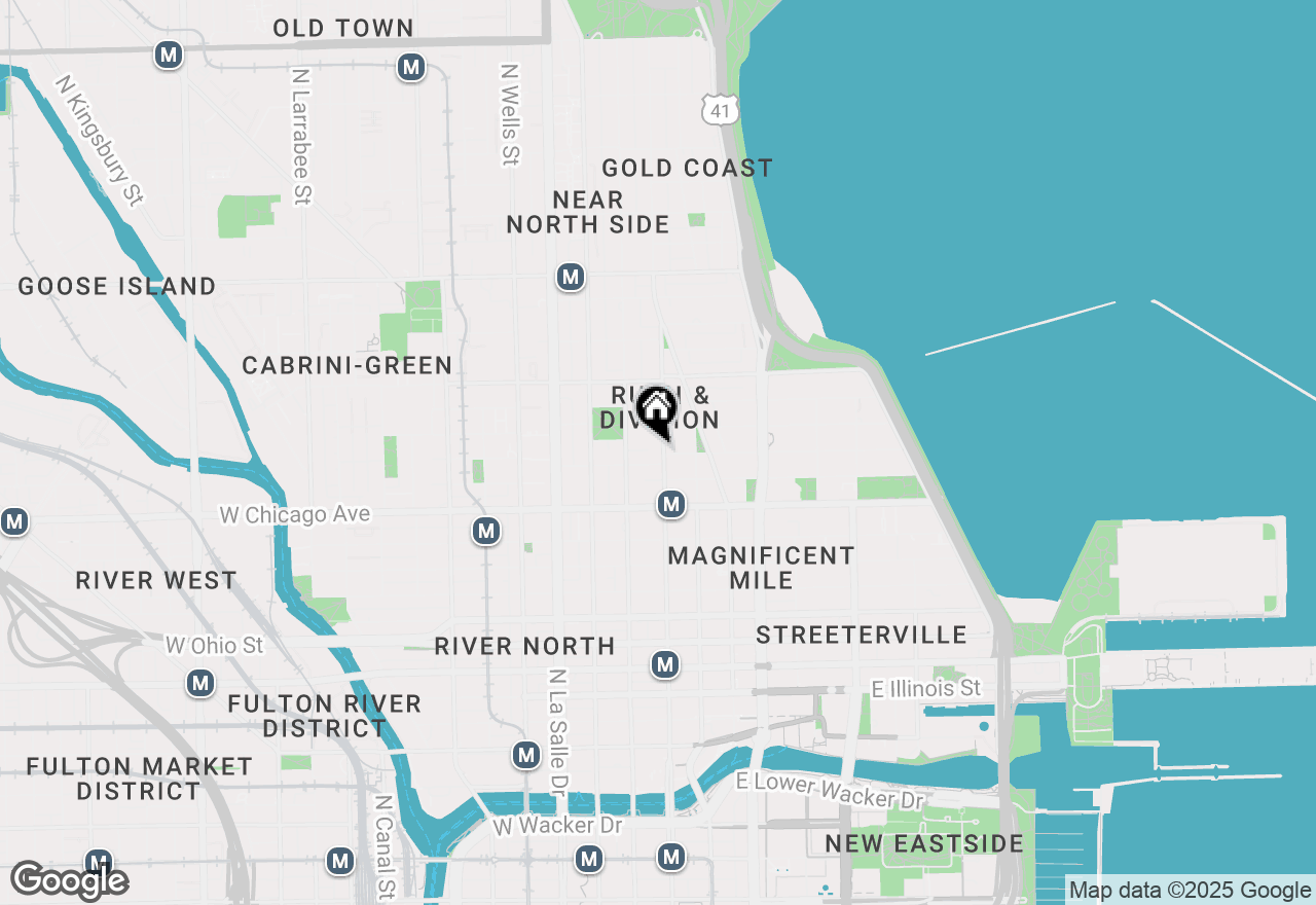 Map of 8 W Chestnut Street #25E, Chicago, IL 60610