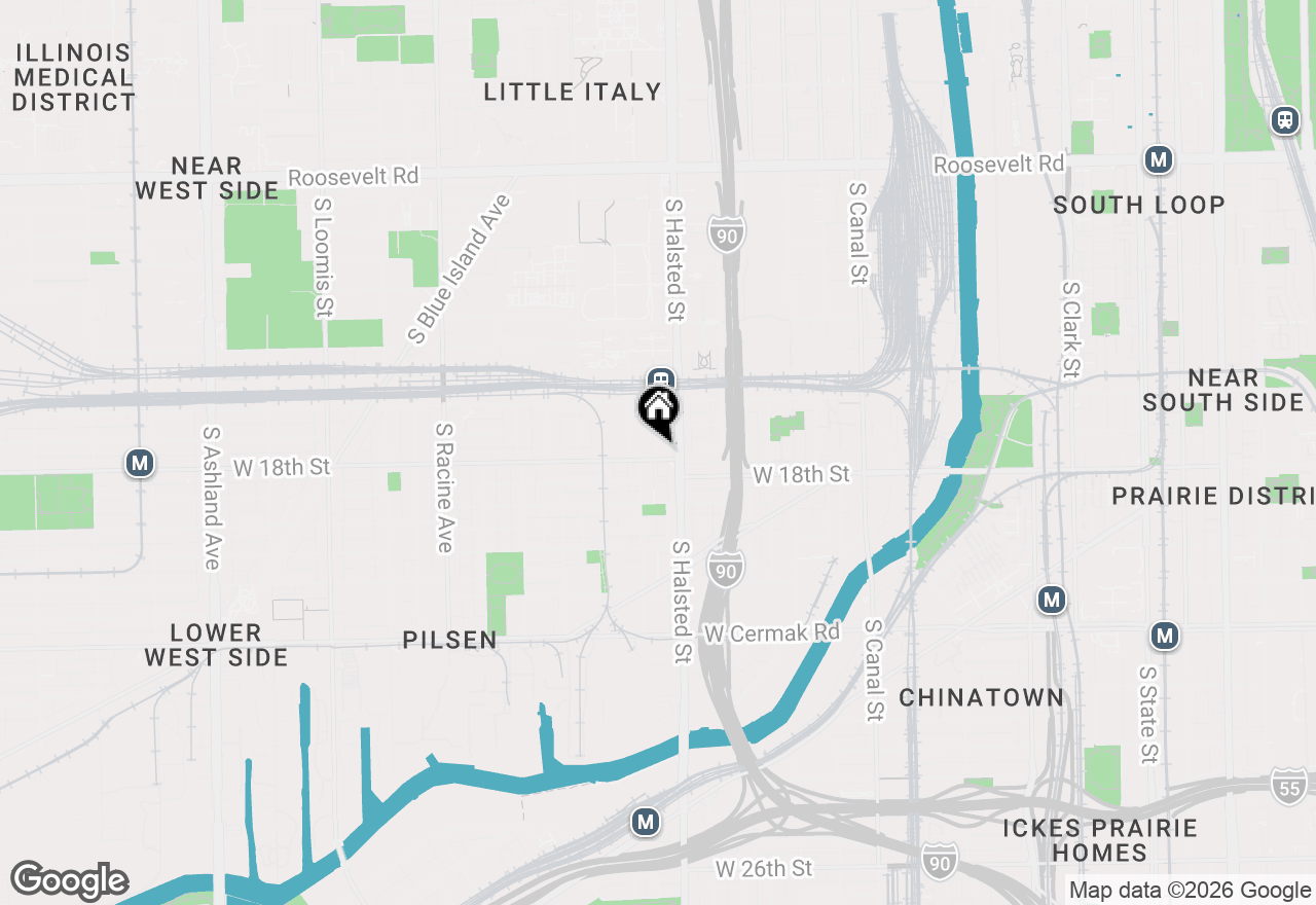 Map of 818 W 18th Street #4M, Chicago, IL 60608