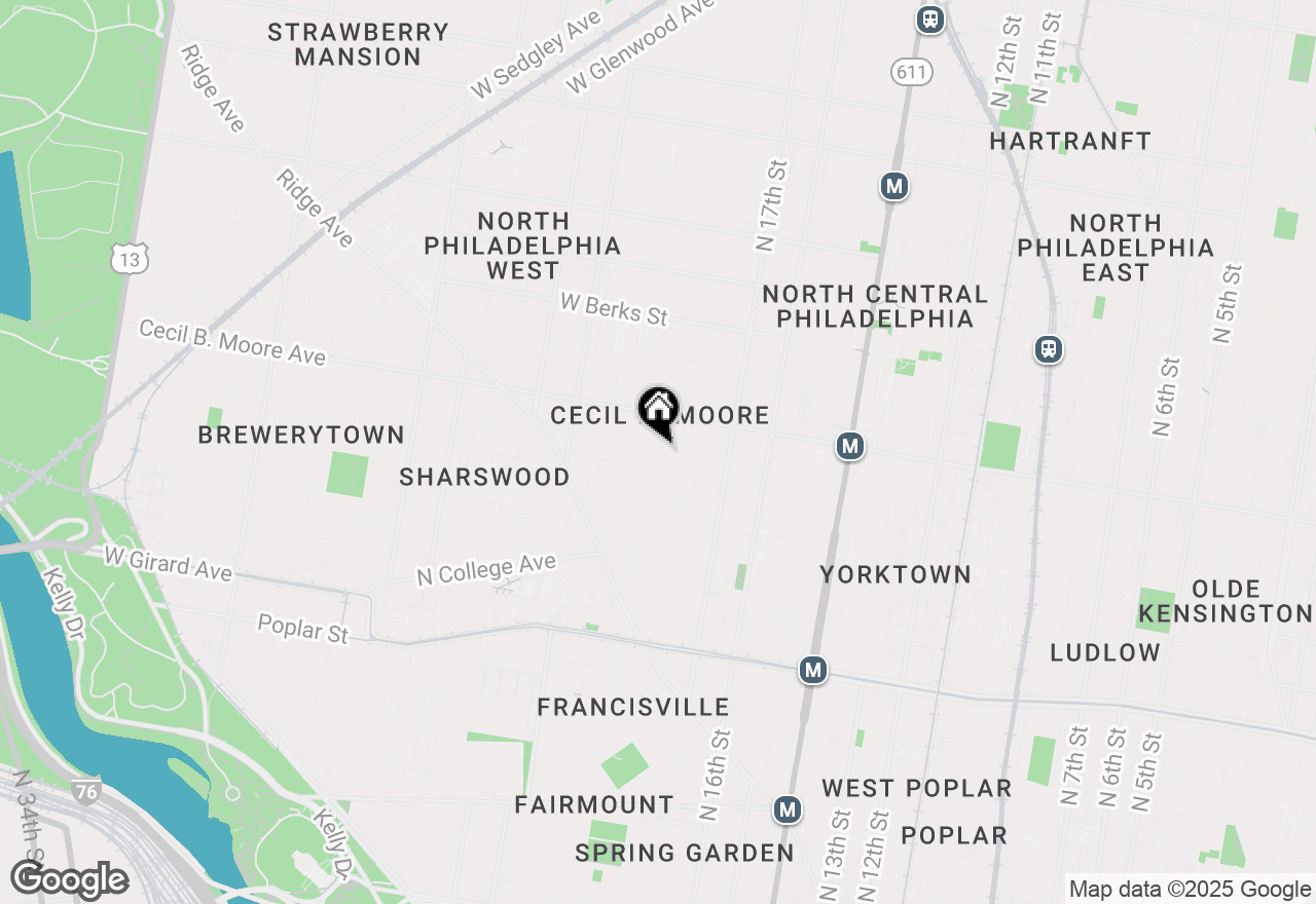 Map of 1835 W Oxford Street, Philadelphia, PA 19121