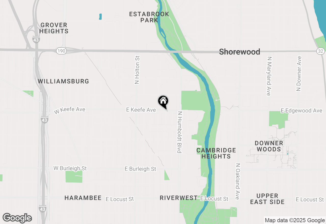 Map of 825 E Keefe Ave, Milwaukee, WI 53212