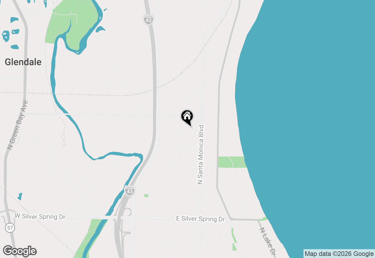 Map of 6120 N Kent Ave, Whitefish Bay, WI 53217