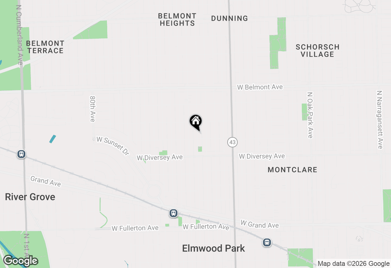 Map of 2912 N 74th Avenue, Elmwood Park, IL 60707