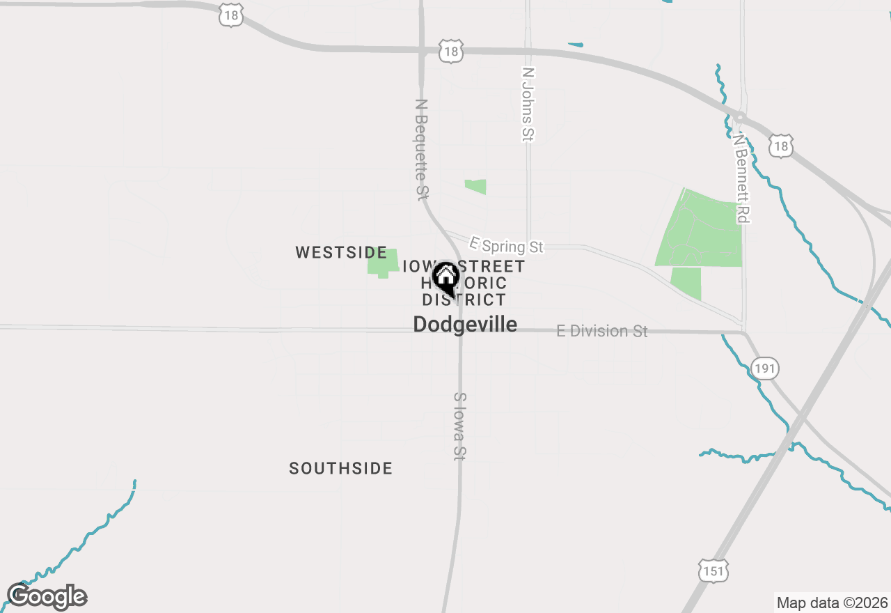 Map of 308 N Montgomery Street, Dodgeville, WI 53533
