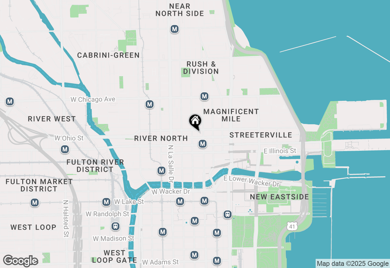 Map of 33 W Ontario Street #42EN, Chicago, IL 60654