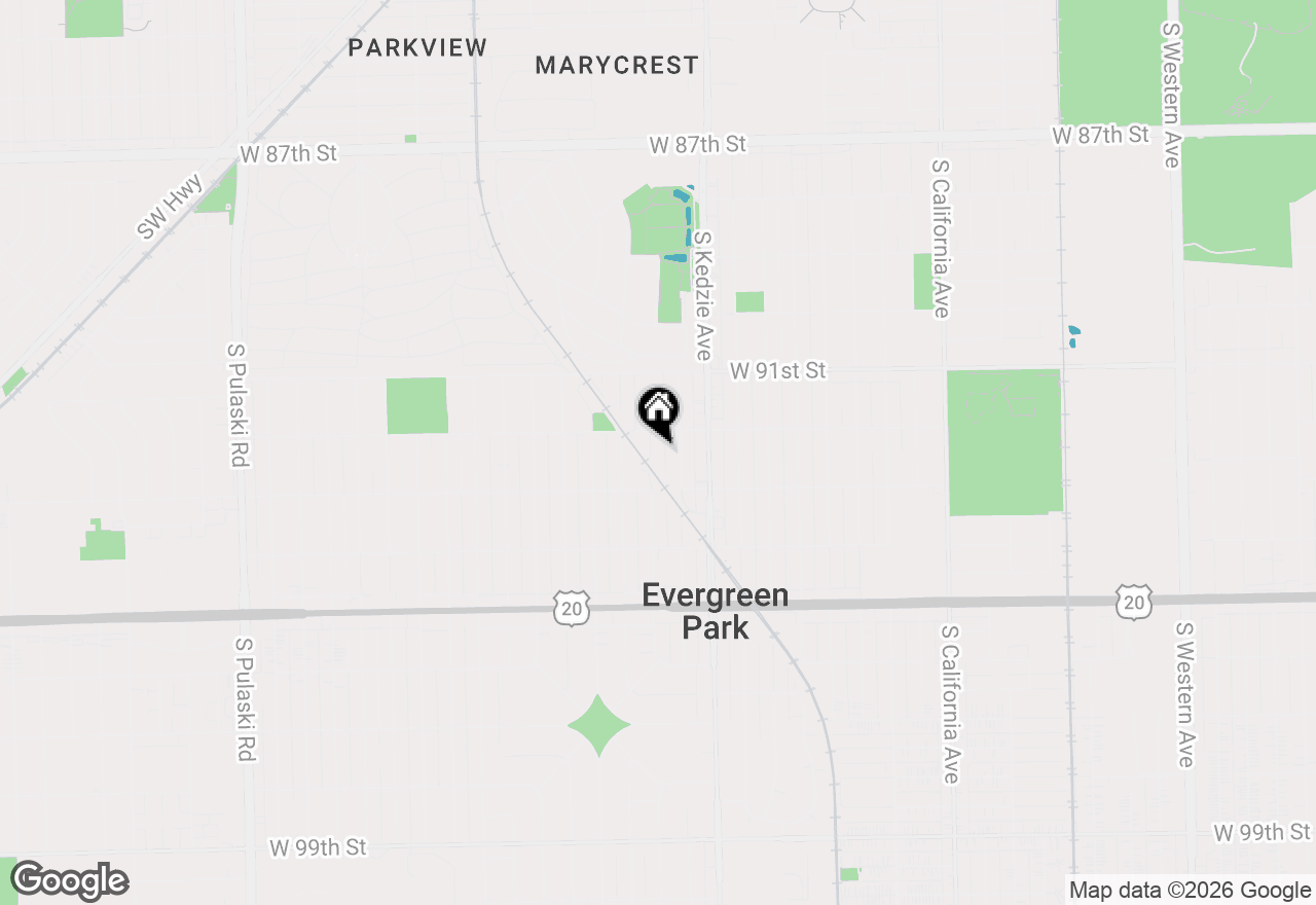 Map of 9219 S Spaulding Avenue, Evergreen Park, IL 60805