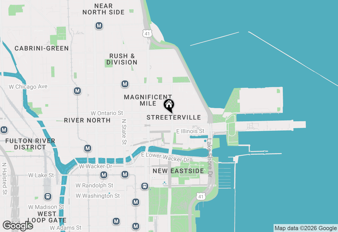 Map of 600 N Fairbanks Court #3003, Chicago, IL 60611