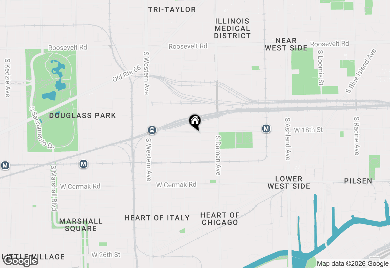 Map of 2117 W 18th Street #1R, Chicago, IL 60608