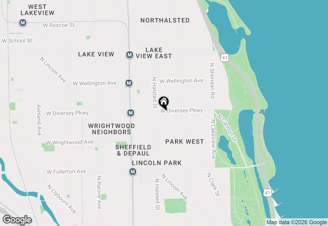 Map of 725 W Diversey Parkway #2W, Chicago, IL 60614