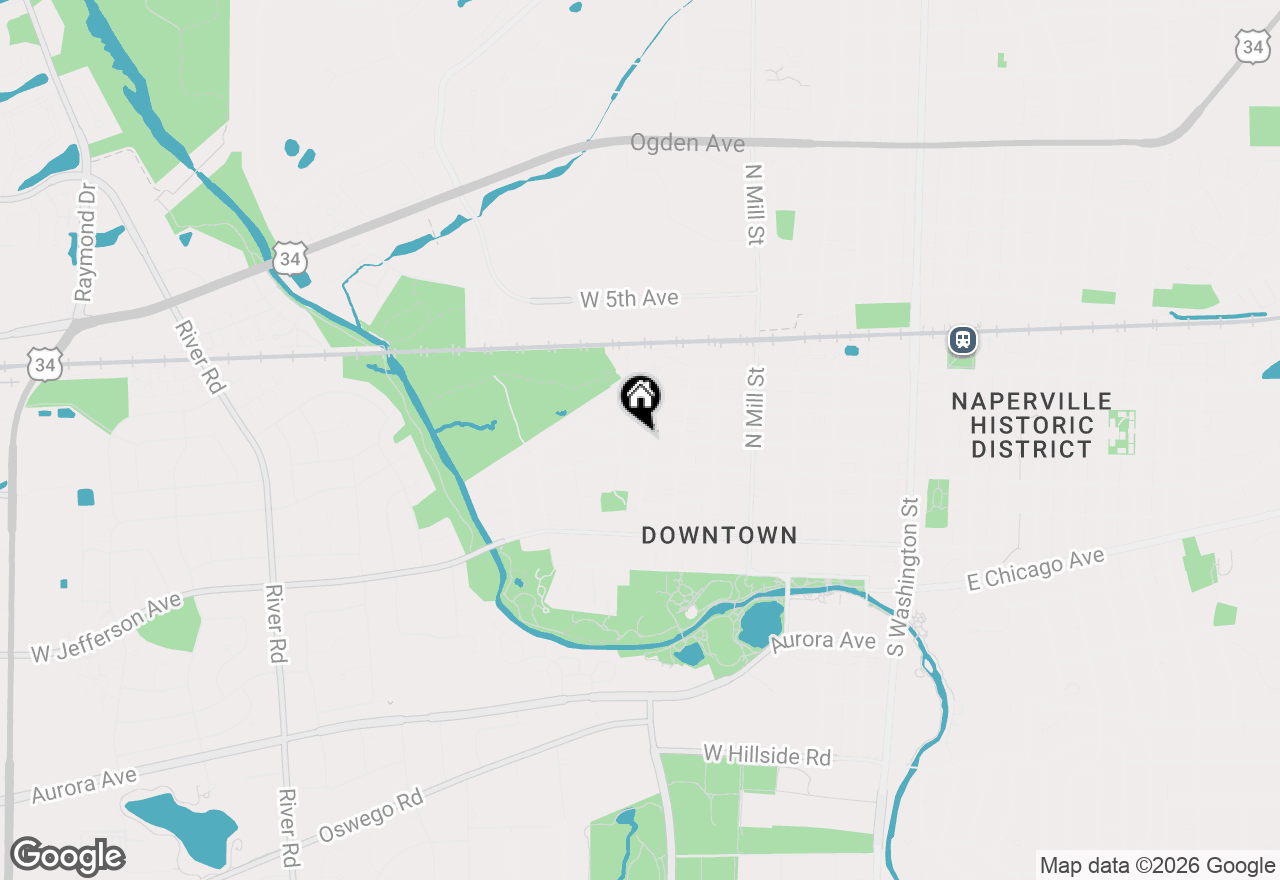 Map of 25 N Fremont Street, Naperville, IL 60540