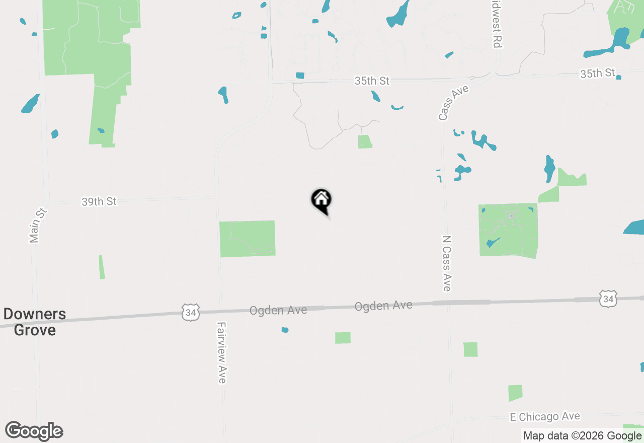 Map of 3941 Roslyn Road, Downers Grove, IL 60515