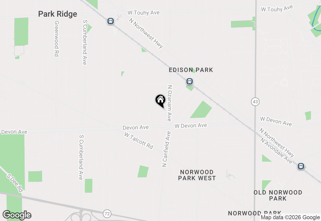 Map of 100 Arthur Street, Park Ridge, IL 60068