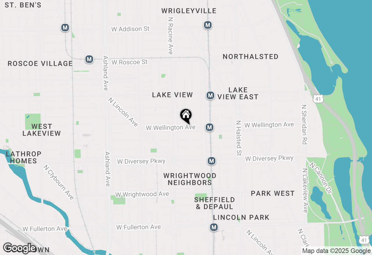 Map of 1114 W Wellington, Chicago, IL 60657