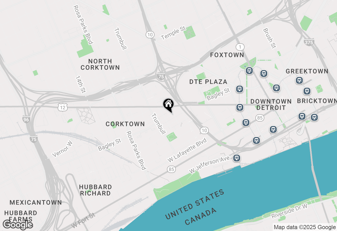 Map of 1348 Bagley Street, Detroit, MI 48226