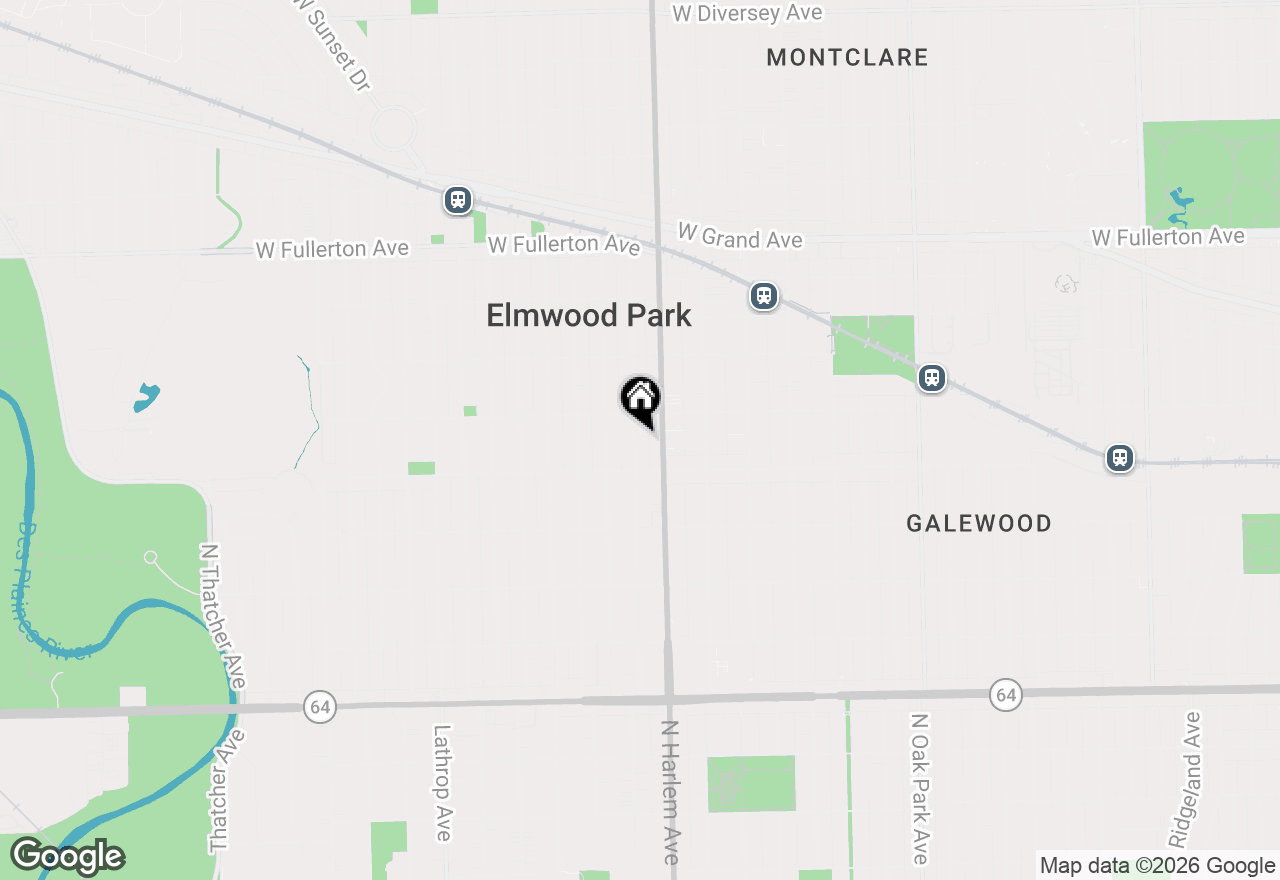 Map of 2025 N 72nd Court, Elmwood Park, IL 60707