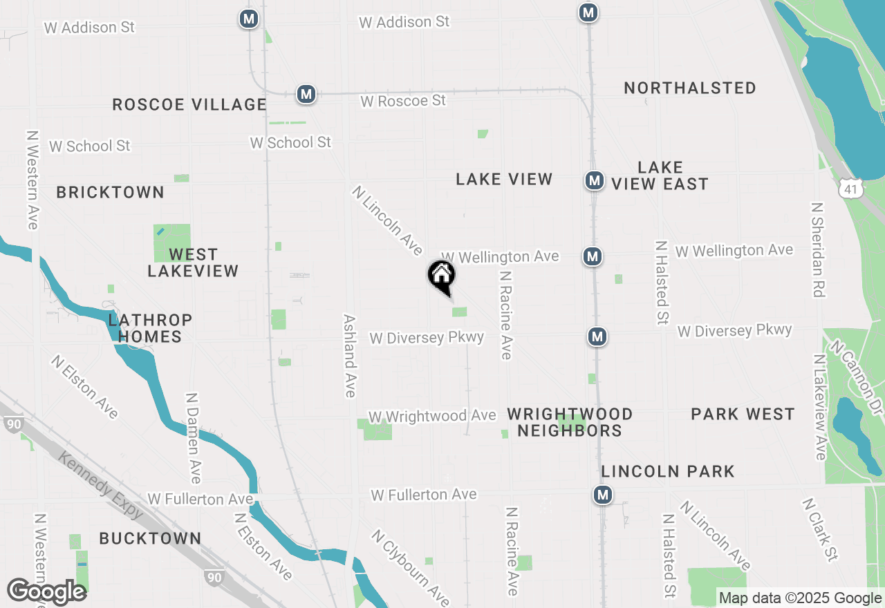 Map of 1341 W George Street #2, Chicago, IL 60657