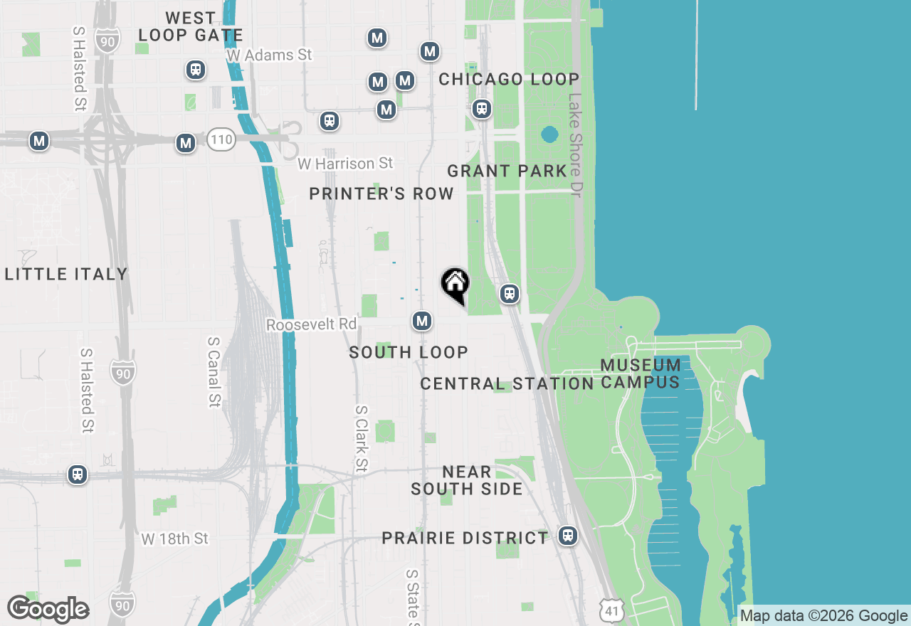 Map of 1160 S Michigan Avenue #1506, Chicago, IL 60605